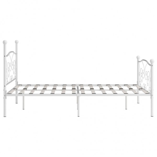 Estrutura de cama com estrado de ripas 120x200 cm metal branco M 4