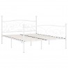 Estrutura de cama com estrado de ripas 200x200 cm metal branco 2