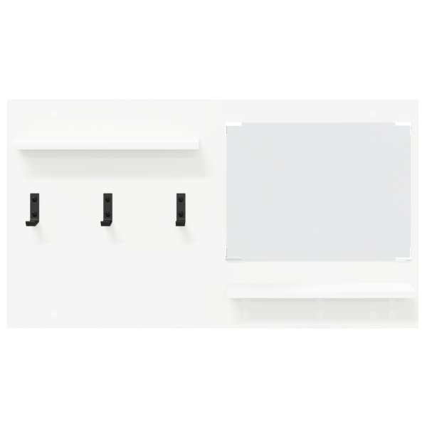 Perchero de pared Blanco 90 x 10 x 50 cm Madera contrachapada M 5