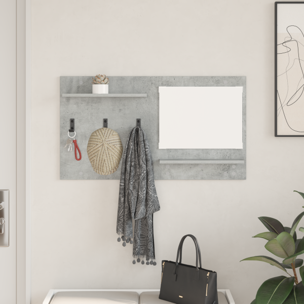 Perchero de pared con estante Gris concreto 90 x 10 x 50 cm D
