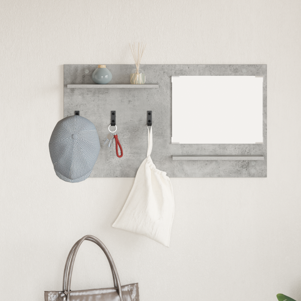 Perchero de pared con estante Gris concreto 90 x 10 x 50 cm M 4