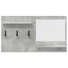 Perchero de pared con estante Gris concreto 90 x 10 x 50 cm 5