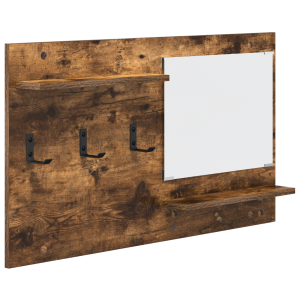 Perchero de pared con estante Roble ahumado 90 x 10 x 50 cm H