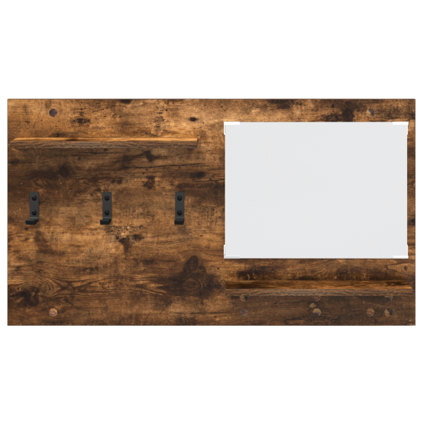 Perchero de pared con estante Roble ahumado 90 x 10 x 50 cm M 5