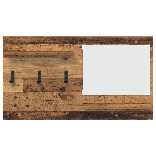 Perchero de pared con estante Madera envejecida 90 x 10 x 50 cm M 5