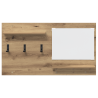 Perchero de pared con estante Roble artesanal 90 x 10 x 50 cm 5