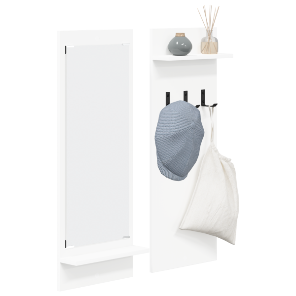 Perchero de pared Blanco 70 x 10 x 90 cm Madera contrachapada M 3