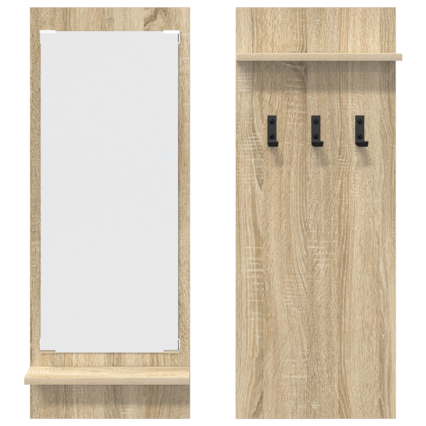 Perchero de pared con estante Roble de Sonoma 70 x 10 x 90 cm M 5