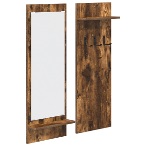 Perchero de pared con estante Roble ahumado 70 x 10 x 90 cm H