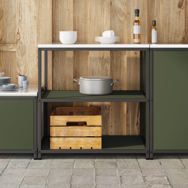 Estante de almacenamiento de cocina Verde oliva 60 x 50 x 92 cm M 4