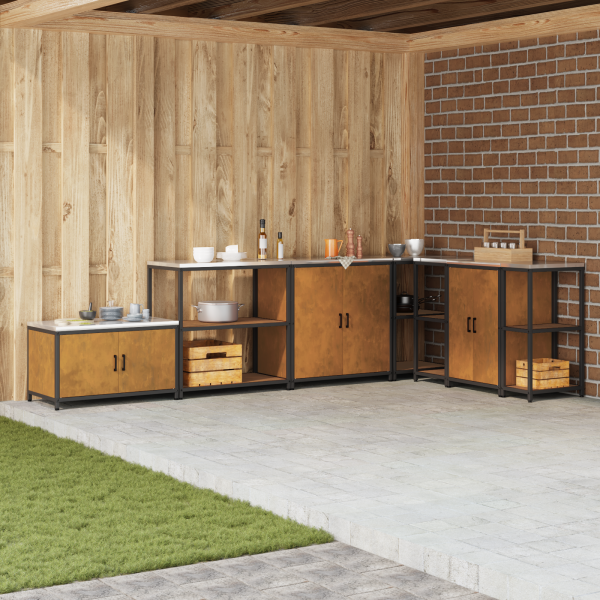 Estante de almacenamiento de cocina Oxidado 60 x 50 x 92 cm D