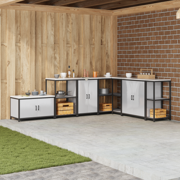 Gabinete de Almacenamiento para Cocina Plateado 60 x 50 x 92 cm D