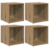 Gabinetes para TV 4 pcs Roble artesanal 37x35x37 cm Madera elaborada 2