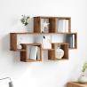 Estante de pared con estante Madera envejecida 82 x 15 x 51 cm 1