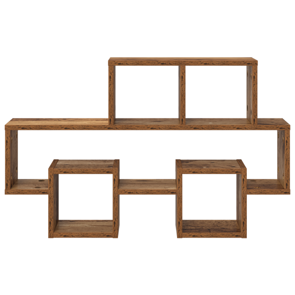 Estante de pared con estante Madera envejecida 82 x 15 x 51 cm M 5