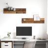 Estanterías de pared 2 pcs Madera envejecida 80 x 11.5 x 18 cm 1