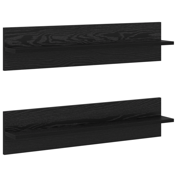 Prateleiras de Parede 2 pcs Carvalho Preto 80 x 11.5 x 18 cm M 2