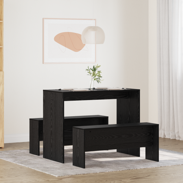 Conjunto de comedor 2 pcs Roble negro 97 x 47 x 75 cm D