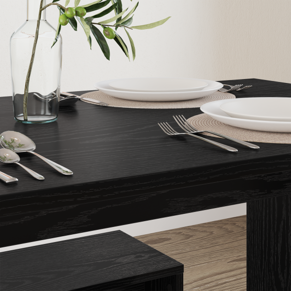 Conjunto de sala de jantar 2 pcs Carvalho Preto 97 x 47 x 75 cm M 4