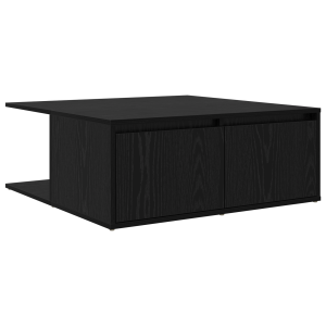 Mesa de centro com gaveta com armazenamento Carvalho preto 80 x 80 x 31 cm H