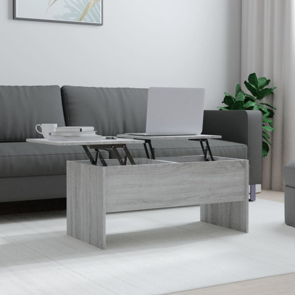 Mesa de centro madera de ingeniería gris Sonoma 102x50.5x46.5cm D