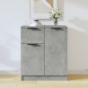 Aparador de madera contrachapada gris hormigón 60x30x70 cm 1