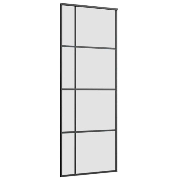 Puerta corredera con juego herrajes negro 76x205 cm ESG vidrio M 5