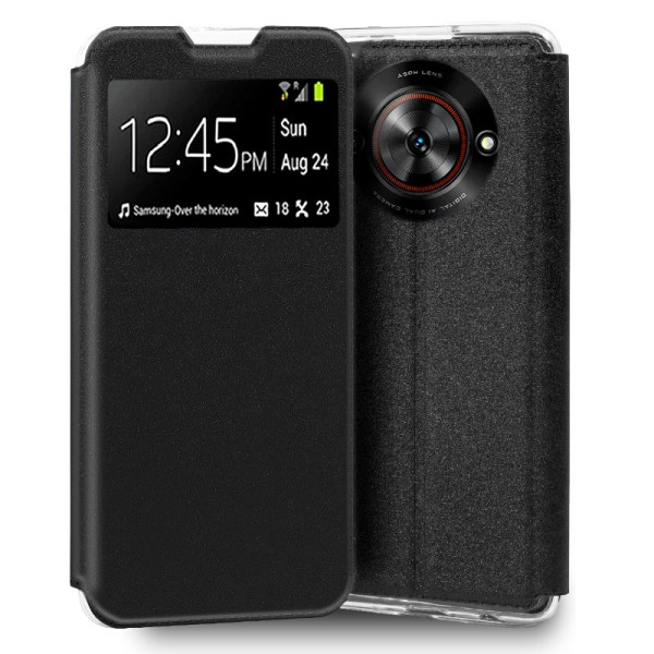 Funda COOL Flip Cover para ZTE Blade A75 5G Liso Negro D