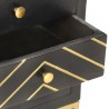 Mesa de cabeceira 40x30x50 cm mangueira maciça preto e dourado 5
