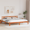 Estrutura de Cama Castanho Ceroso 200x200 cm Madeira Maciça de Pinho 5