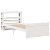 Estructura de cama con cabecero sin colchón blanco 90x190 cm 3