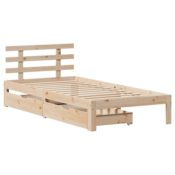 Estructura de cama con cajones madera maciza pino 90x190 cm M 3