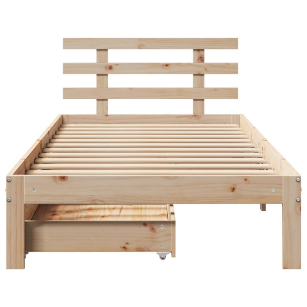 Estrutura de cama com gavetas 90x190 cm madeira de pinho maciça M 4