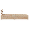 Estrutura de cama com gavetas 90x190 cm madeira de pinho maciça 5