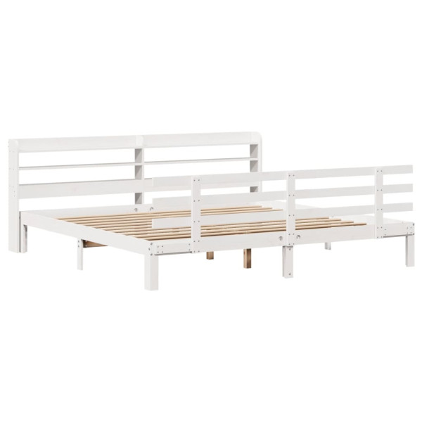 Estrutura de cama c/ cabeceira sem colchão 200x200 cm branco M 2
