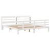 Estrutura de cama c/ cabeceira sem colchão 200x200 cm branco 2