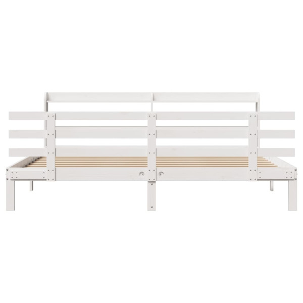 Estrutura de cama c/ cabeceira sem colchão 200x200 cm branco M 3