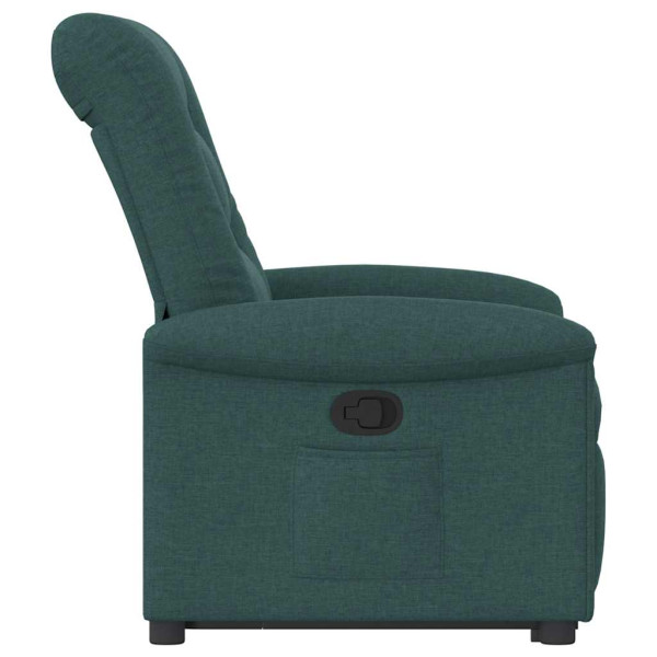 Sillón reclinable elevable tela verde oscuro M 5