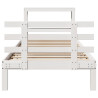 Estructura de cama con cabecero sin colchón blanco 90x190 cm 4