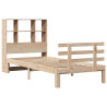 Cama con estantería sin colchón madera maciza de pino 90x190 cm 3