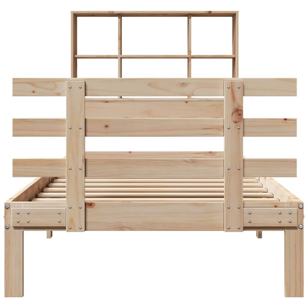 Cama com estante sem colchão 90x190 cm pinho maciço M 4