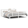 Estrutura de cama c/ cabeceira sem colchão 200x200 cm branco 2
