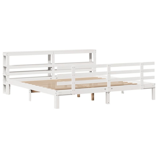 Estrutura de cama c/ cabeceira sem colchão 200x200 cm branco M 3