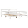 Estrutura de cama c/ cabeceira sem colchão 200x200 cm branco 3