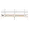 Estructura de cama con cabecero sin colchón blanco 200x200 cm 5