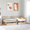 Sofá-cama com gavetas 90x190 cm madeira de pinho maciça 1