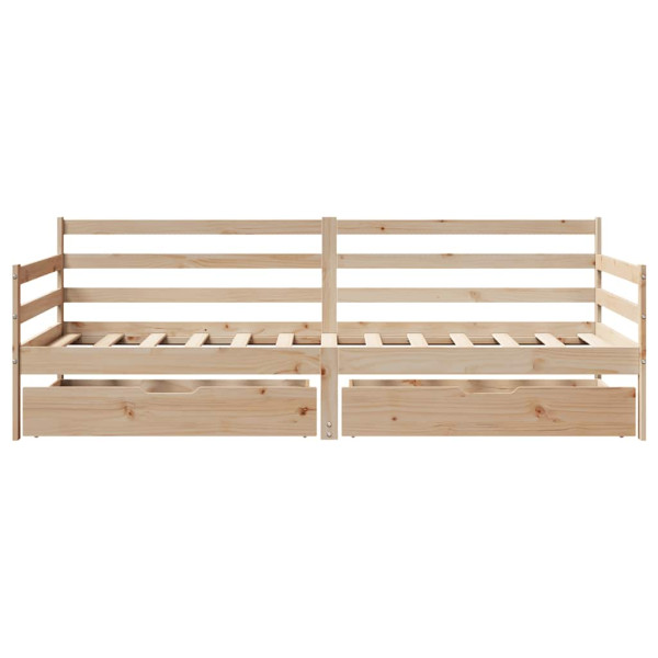 Sofá cama con cajones madera maciza de pino 90x190 cm M 4