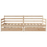 Sofá-cama com gavetas 90x190 cm madeira de pinho maciça 4