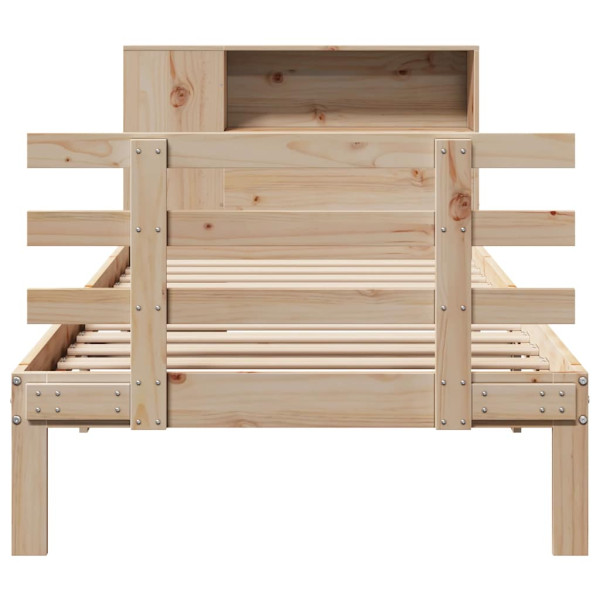 Cama com estante sem colchão 90x190 cm pinho maciço M 4