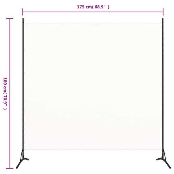 Biombo divisor de 1 panel blanco crema175x180 cm M 4